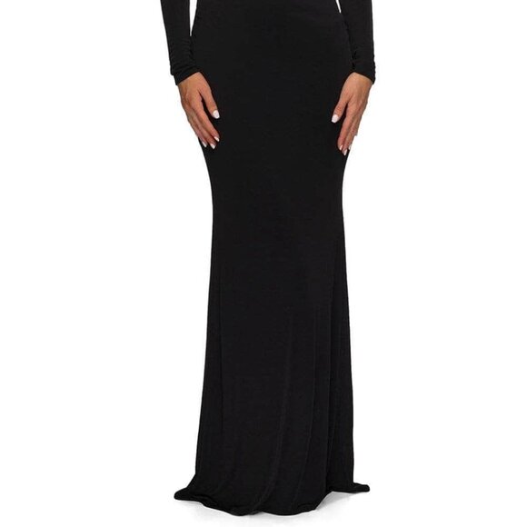 NWT La Femme 28054SC Jersey Formal Gown Black Size 8 - Picture 2 of 6